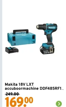 Aanbieding: Makita 18V LXT accuboormachine DDF485RF1