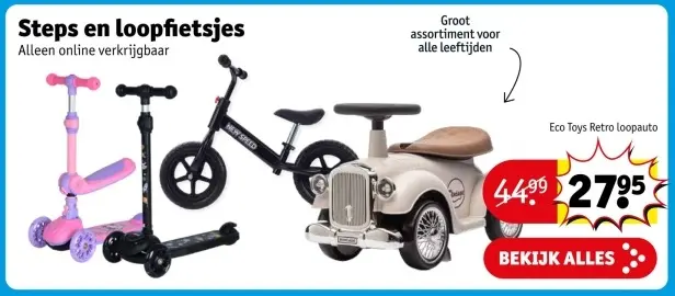 Aanbieding: Steps en loopfietsjes