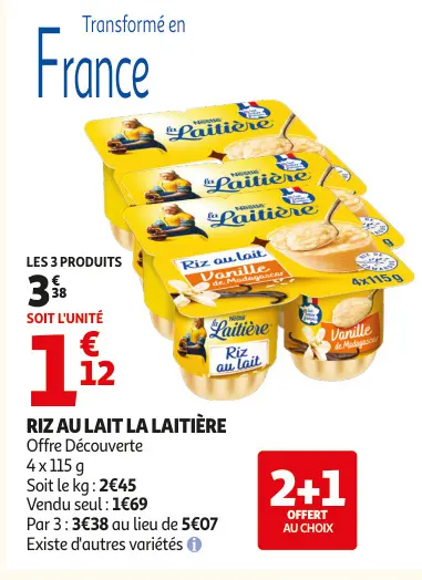 Offre: Riz au lait