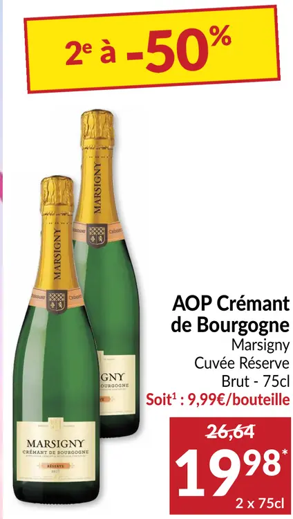 Offre: Marsigny Crémant de Bourgogne Marsigny Cuvée Réserve Brut