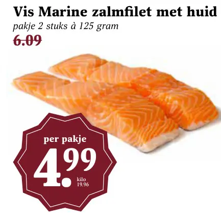 Aanbieding: Zalmfilet met huid