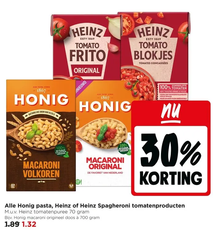 Aanbieding: Alle honig pasta, heinz of heinz spagheroni tomatenproducten