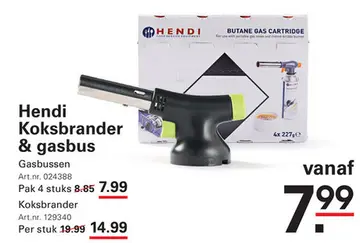 Aanbieding: Hendi Koksbrander & gasbus