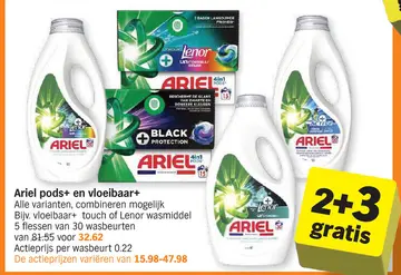 Aanbieding: Ariel pods+ en vloeibaar+