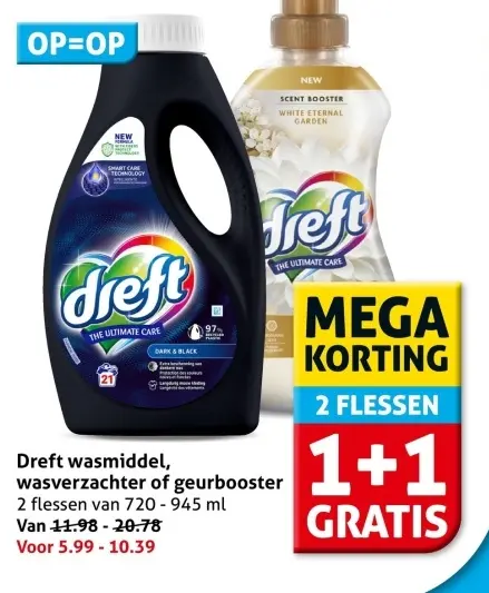 Aanbieding: Dreft wasmiddel, wasverzachter of geurbooster