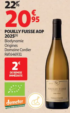 Offre: Domaine Cordier Pouilly Fuisse AOP 2025