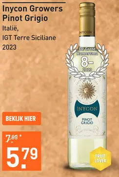 Aanbieding: Inycon Growers Pinot Grigio 75CL Wijn