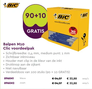 Aanbieding: Balpen M10 Clic voordeelpak