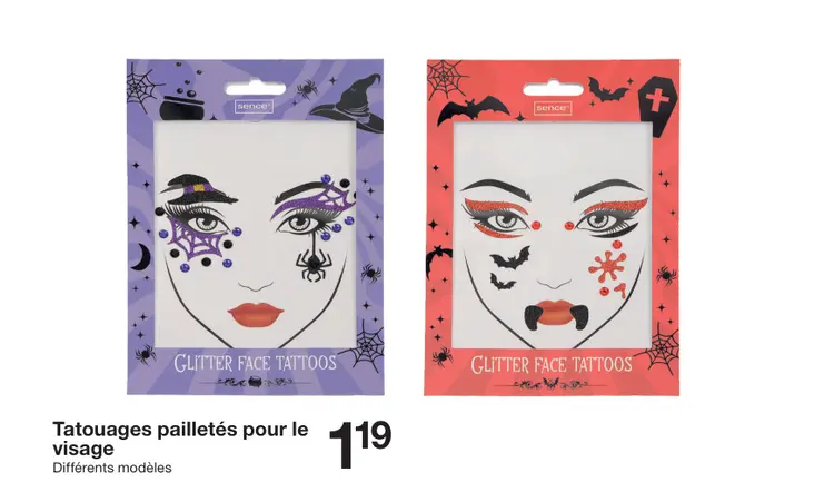 Offre: Tatoulages pailletés pour le visage