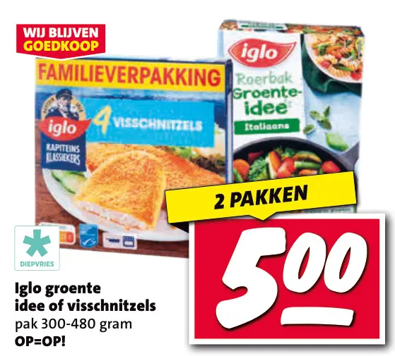 Aanbieding: Groente idee of visschnitzels