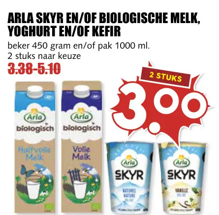 Aanbieding: Skyr en/of biologische melk, yoghurt en/of kefir