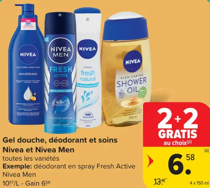 Offre: Gel douche, déodorant et soins