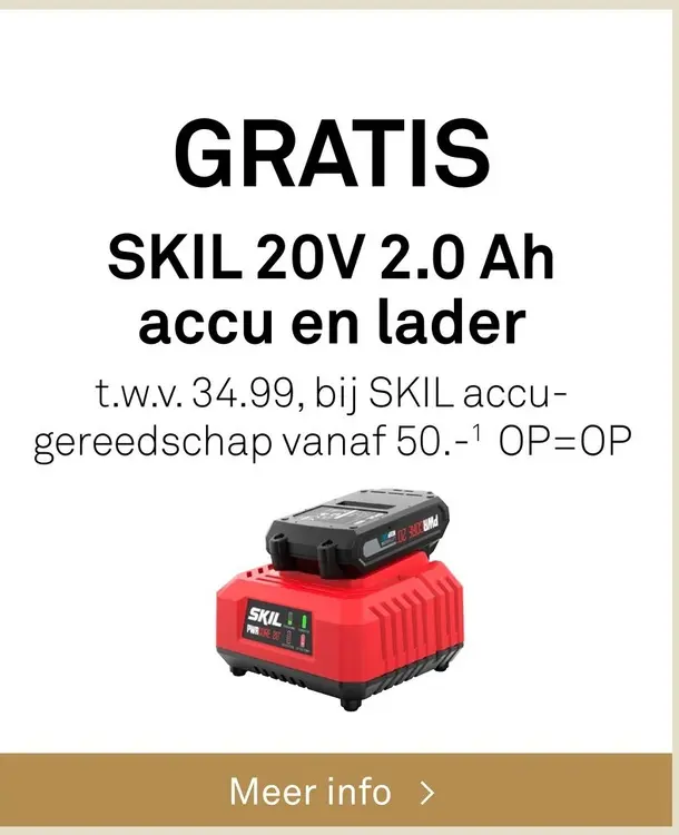 Aanbieding: SKIL 20V 2.0 Ah accu en lader