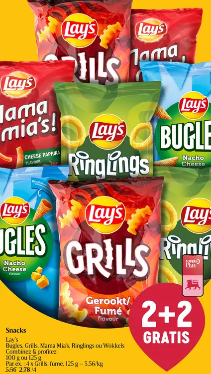 Offre: Bugles, Grills, Mama Mia's, Ringlings ou Wokkels