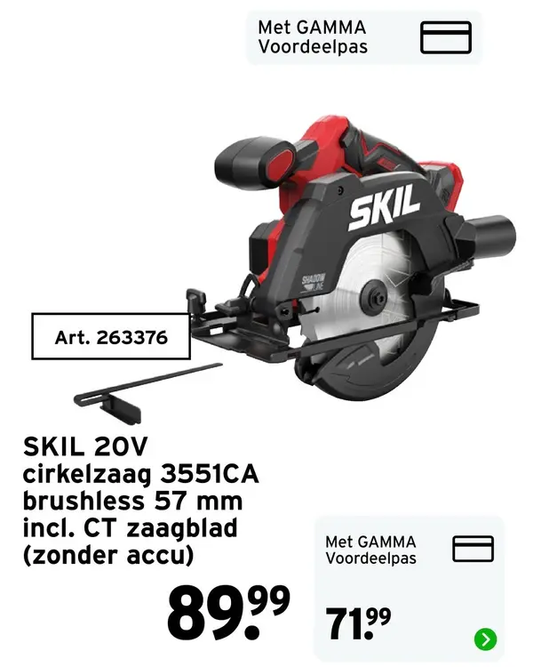 Aanbieding: SKIL 20V cirkelzaag 3551CA