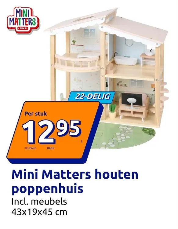 Promotie: Mini Matters houten poppenhuis
