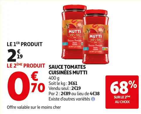 Offre: Sauce tomates cuisinées
