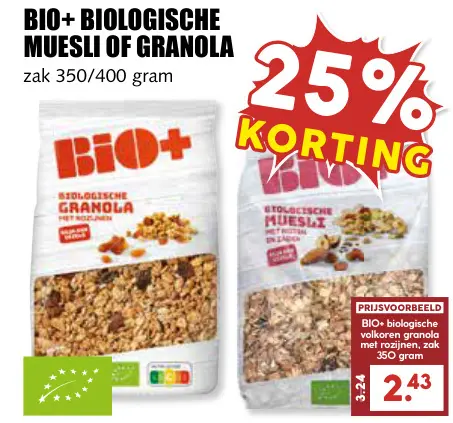 Aanbieding: Biologische muesli of granola