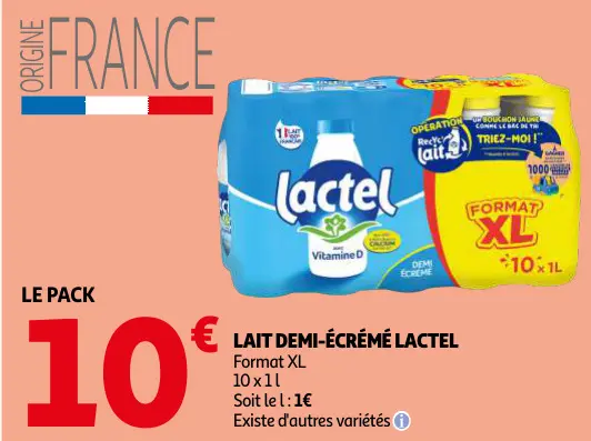Offre: Lait demi-écrémé