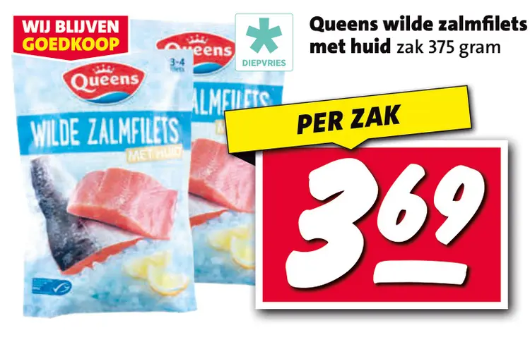 Aanbieding: Wilde zalmfilets met huid