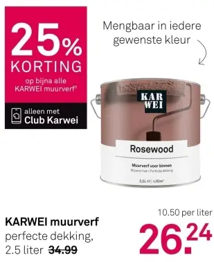 Aanbieding: Muurverf rosewood mat