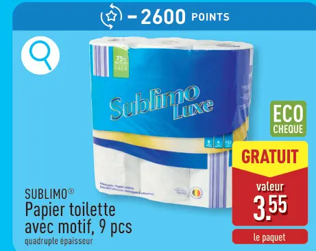 Offre: Papier toilette avec motif