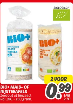 Aanbieding: Bio+ mais- of rijstwafels