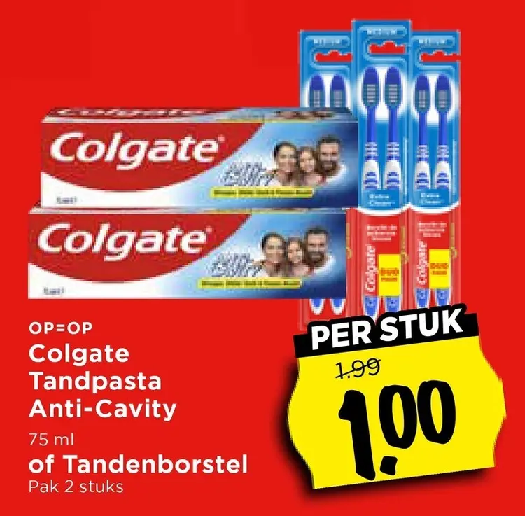 Colgate Tandpasta Anti-Cavity of tandenborstel