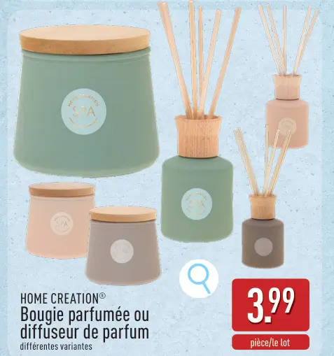 Offre: Bougie parfumée ou diffuseur de parfum