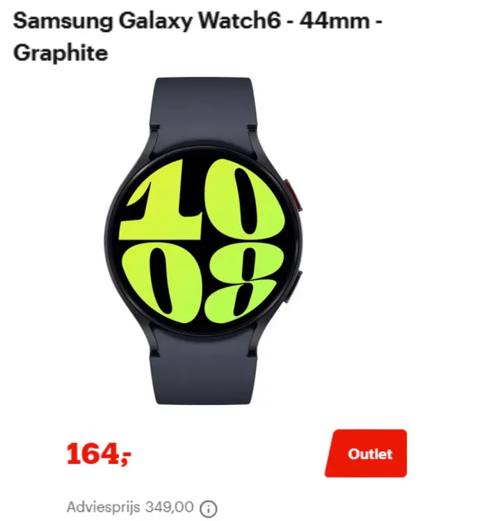 Aanbieding: Samsung Galaxy Watch6 - 44mm - Graphite