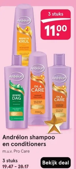 Aanbieding: Andrélon shampoo en conditioners