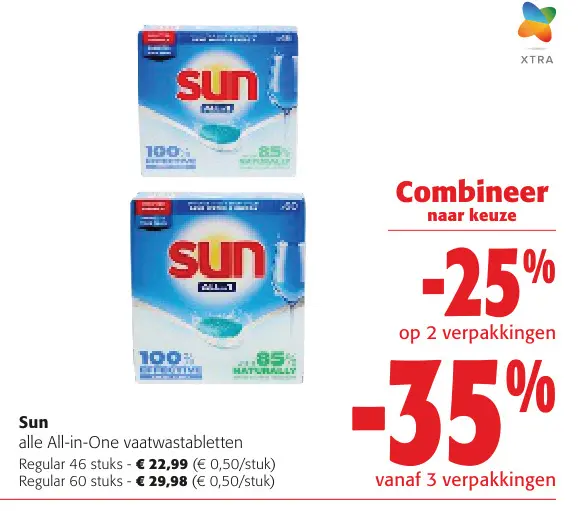 Promotie: Sun alle All-in-One vaatwastabletten