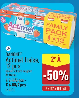 Offre: Danone Actimel fraise