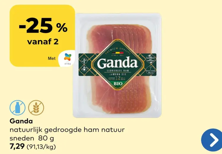 Promotie: Natuurlijk gedroogde ham natuur sneden