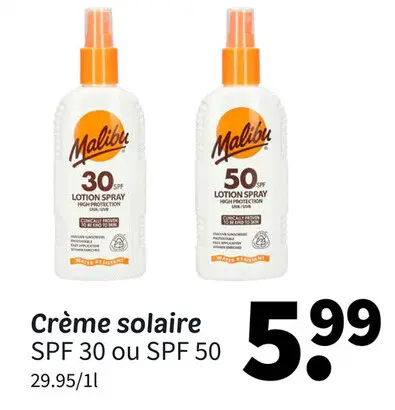 Offre: Crème solaire