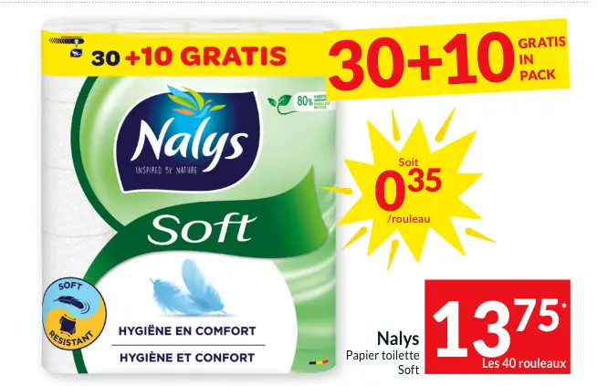 Offre: Nalys Papier toilette Soft