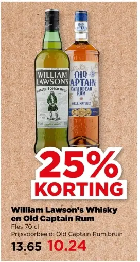 Aanbieding: William Lawson's Whisky en Old Captain Rum