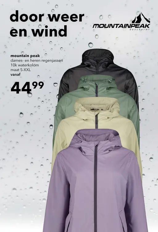 Aanbieding: Mountain peak Dames- en heren regenjassen