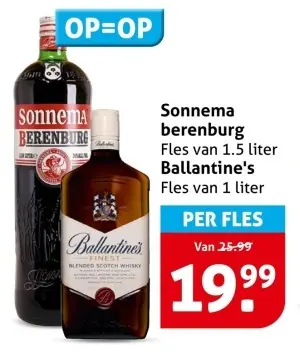 Aanbieding: Sonnema berenburg of Ballantine's
