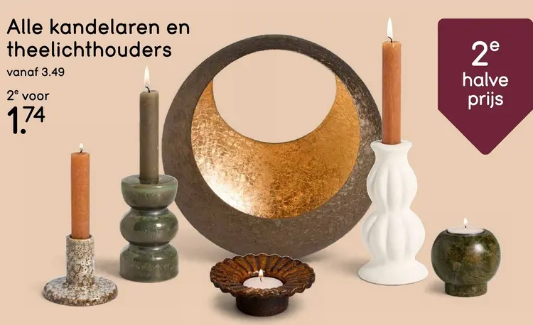 Aanbieding: Kandelaren en theelichthouders