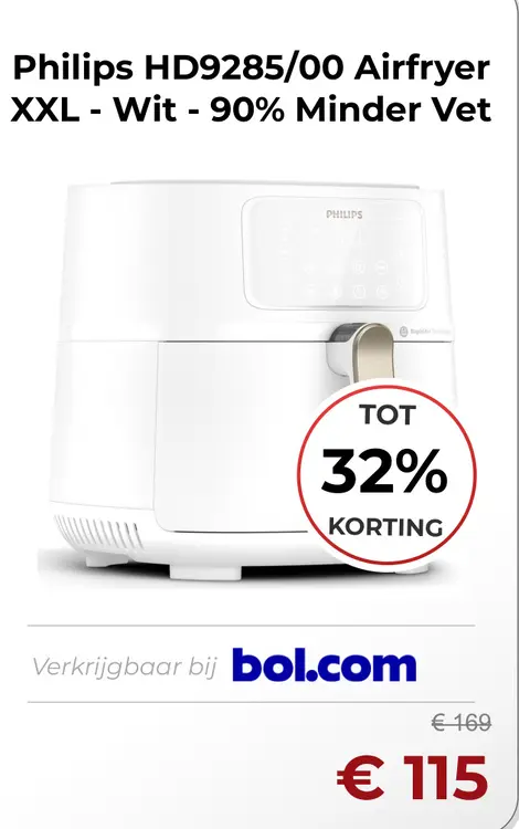 Aanbieding: Philips HD9285/00 Airfryer XXL