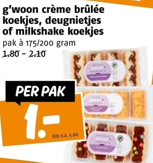 Aanbieding: g'woon crème brûlée koekjes, deugnietjes 