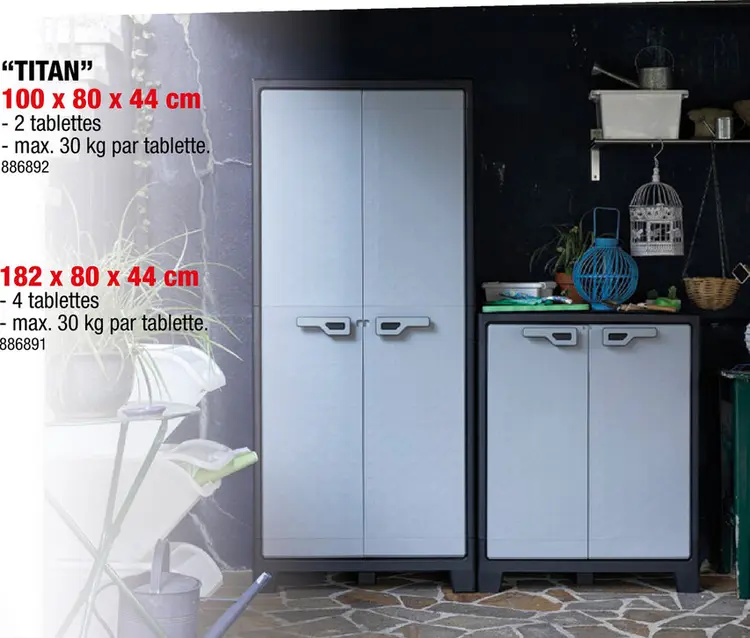 Offre: Keter Titan armoire haute 80x182x44 cm