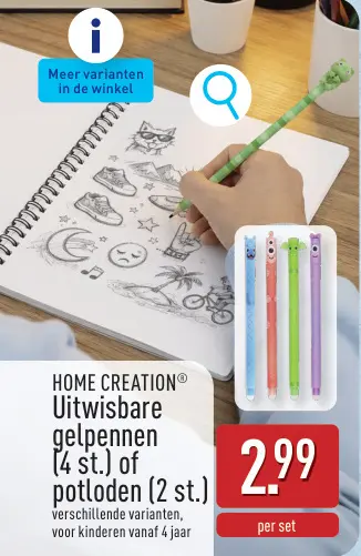 Promotie: Uitwisbare gelpennen of potloden