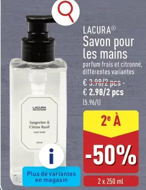 Offre: Savon pour les mains