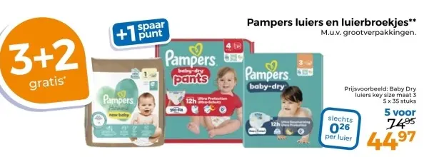 Aanbieding: Pampers luiers en luierbroekjes