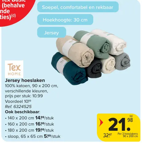 Promotie: Jersey hoeslaken