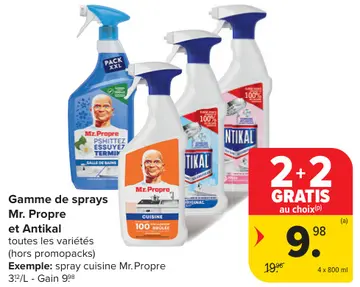 Offre: Gamme de sprays Mr. Propre et Antikal
