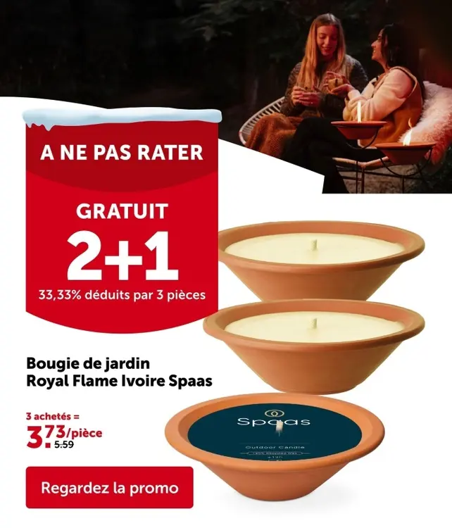 Offre: Bougie de jardin Royal Flame Ivoire