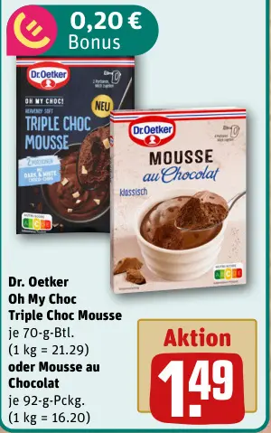 Aanbieding: Triple Choc Mousse oder Mousse au Chocolat